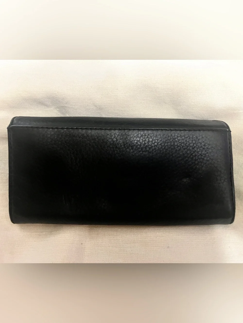 Michael Kors Black Leather Continental Wallet with Gold MK Emblem